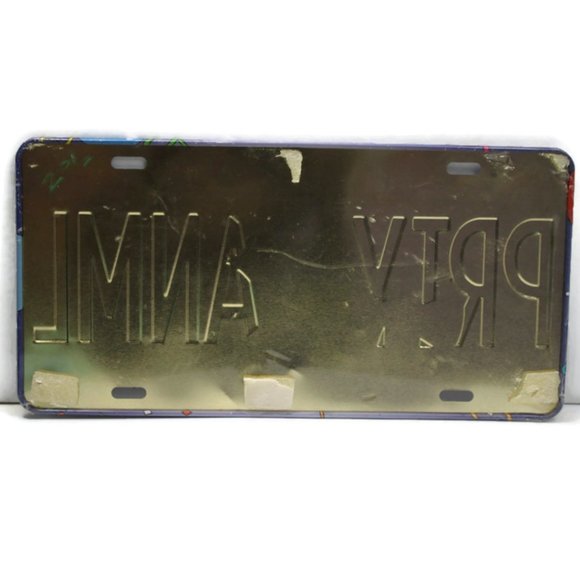 Taz Party Animal Booster License Plate Vintage Party Animal Warner Bros Disney - Picture 3 of 3